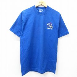 M★古着 半袖 ビンテージ Tシャツ メンズ 90年代 90s NFL ニューヨークジャイアンツ コットン クルーネック USA製 青 ブルー アメフト スーパーボウル 25may29 中古