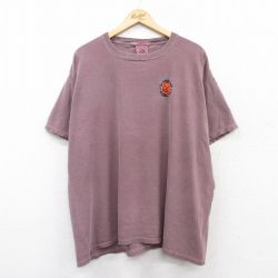 XL★古着 半袖 ビンテージ Tシャツ メンズ 90年代 90s オレンジ コーヒー 大きいサイズ コットン クルーネック エンジ系 25may30 中古