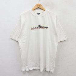 XL★古着 半袖 ビンテージ Tシャツ メンズ 90年代 90s 男性 コットン クルーネック 白 ホワイト 25may30 中古