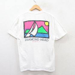 M★古着 半袖 ビンテージ Tシャツ メンズ 90年代 90s ダイヤモンドヘッド ハワイ コットン クルーネック USA製 白 ホワイト 25may30 中古