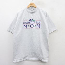 90s 半袖Tシャツ マイアミ大学 グレー XL | 古着