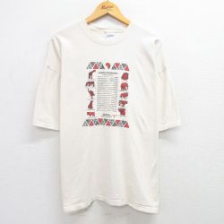 【50%OFF】XL★古着 半袖 ビンテージ Tシャツ メンズ 00年代 00s アフリカ キリン ライオン ゾウ 大きいサイズ コットン クルーネック 薄ベージュ カーキ 25may30 中古
