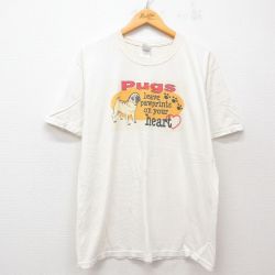 00s 半袖Tシャツ 犬 生成り XL | 古着