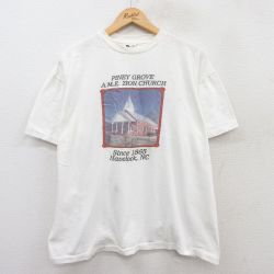 XL★古着 半袖 ビンテージ Tシャツ メンズ 90年代 90s 教会 メッセージ コットン クルーネック 白 ホワイト 25jun02 中古