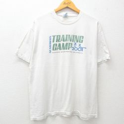 L★古着 ヘインズ Hanes 半袖 ビンテージ Tシャツ メンズ 00年代 00s トレーニング イースタンワシントン 大学 クルーネック 白 ホワイト 25jun02 中古