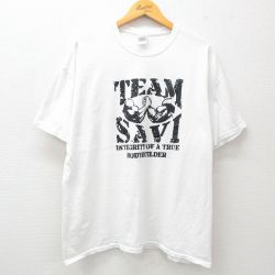 XL★古着 半袖 ビンテージ Tシャツ メンズ 00年代 00s 筋肉 ボディービルダー 大きいサイズ コットン クルーネック 白 ホワイト 25jun02 中古
