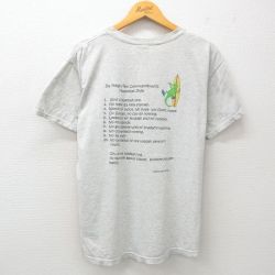 L★古着 フルーツオブザルーム 半袖 ビンテージ Tシャツ メンズ 00年代 00s トカゲ サーフボード クルーネック 薄グレー 霜降り 25jun02 中古