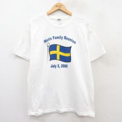 L★古着 半袖 ビンテージ Tシャツ メンズ 00年代 00s スウェーデン コットン クルーネック 白 ホワイト 25jun02 中古