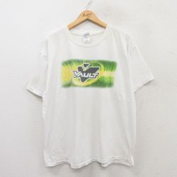 【20%OFF】XL★古着 半袖 ビンテージ Tシャツ メンズ 00年代 00s VAULT 大きいサイズ コットン クルーネック 白 ホワイト 25jun02 中古
