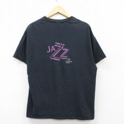 XL★古着 ヘインズ Hanes 半袖 ビンテージ Tシャツ メンズ 00年代 00s ジャズ コットン クルーネック 黒 ブラック 25jun02 中古