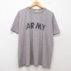 XL★古着 半袖 ビンテージ Tシャツ メンズ 90年代 90s ミリタリー アーミー　ARMY リフレクター 大きいサイズ クルーネック USA製 グレー 霜降り 25jun03 中古