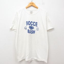 L★古着 半袖 ビンテージ Tシャツ メンズ 00年代 00s 犬 握手 コットン クルーネック 白 ホワイト 25jun03 中古