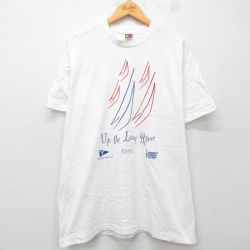 XL★古着 フルーツオブザルーム 半袖 ビンテージ Tシャツ メンズ 90年代 90s Up the Lazy River コットン クルーネック USA製 白 ホワイト 25jun03 中古