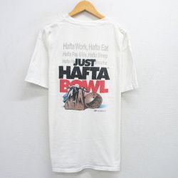 XL★古着 半袖 ビンテージ Tシャツ メンズ 90年代 90s ボウリング 大きいサイズ コットン クルーネック USA製 白 ホワイト 【spe】 25jun03 中古