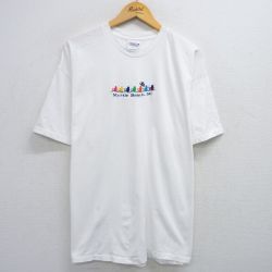 XL★古着 ヘインズ Hanes 半袖 ビンテージ Tシャツ メンズ 00年代 00s マートルビーチ イス 刺繍 大きいサイズ コットン クルーネック 白 ホワイト 25jun03 中古