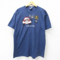 00s 半袖Tシャツ Life is crap ネイビー XL | 古着