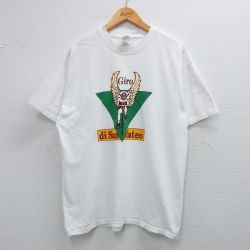 L★古着 ヘインズ Hanes 半袖 ビンテージ Tシャツ メンズ 00年代 00s di San Meteo 自転車 コットン クルーネック 白 ホワイト 25jun03 中古