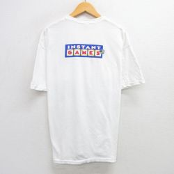 【50%OFF】XL★古着 半袖 ビンテージ Tシャツ メンズ 00年代 00s INSTANT GAMES 大きいサイズ コットン クルーネック 白 ホワイト 25jun04 中古