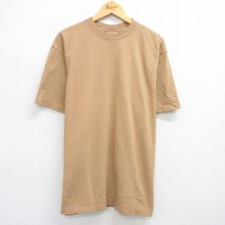 XL★古着 半袖 ビンテージ Tシャツ メンズ 00年代 00s 無地 大きいサイズ コットン クルーネック 濃ベージュ カーキ 25jun04 中古