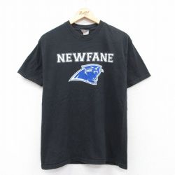 M★古着 ヘインズ Hanes 半袖 ビンテージ Tシャツ メンズ 00年代 00s ニューフェインパンサーズ コットン クルーネック 黒 ブラック 25jun04 中古