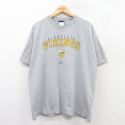 XL★古着 リーボック REEBOK 半袖 ビンテージ Tシャツ メンズ 00年代 00s NFL ミネソタバイキングス クルーネック グレー 霜降り アメフト スーパーボウル 25jun04 中古