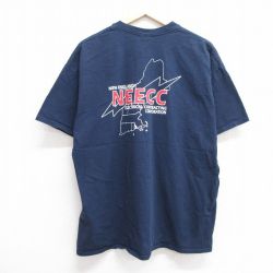XL★古着 半袖 ビンテージ Tシャツ メンズ 00年代 00s NEECC コットン クルーネック 紺 ネイビー 25jun06 中古