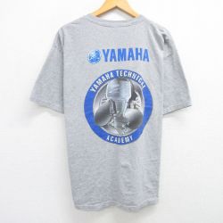 XL★古着 半袖 ビンテージ Tシャツ メンズ 00年代 00s ヤマハ YAMAHA 大きいサイズ クルーネック グレー 霜降り 25jun07 中古