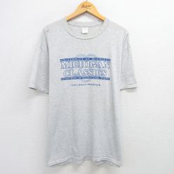 XL★古着 ジャージーズ 半袖 ビンテージ Tシャツ メンズ 90年代 90s ミシガン 大きいサイズ クルーネック USA製 グレー 霜降り 25jun07 中古