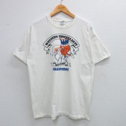 L★古着 半袖 ビンテージ Tシャツ メンズ 00年代 00s WESTERN FINGERLAKES バスケットボール コットン クルーネック 白 ホワイト 25jun07 中古
