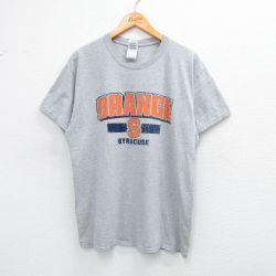 XL★古着 半袖 ビンテージ Tシャツ メンズ 00年代 00s シラキュースオレンジ クルーネック グレー 霜降り 25jul05 中古