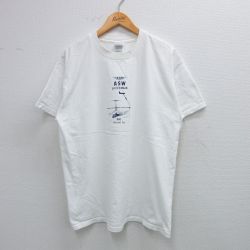 L★古着 ヘインズ Hanes 半袖 ビンテージ Tシャツ メンズ 00年代 00s ASW 飛行機 コットン クルーネック 白 ホワイト 25jul05 中古