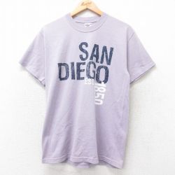 M★古着 ジャージーズ 半袖 ビンテージ Tシャツ メンズ 00年代 00s サンディエゴ クルーネック 薄紫 パープル 25jul08 中古