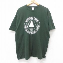 【50%OFF】XL★古着 半袖 ビンテージ Tシャツ メンズ 00年代 00s ROD AND GUN CLUB 大きいサイズ コットン クルーネック 緑 グリーン 25jul08 中古