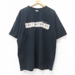 XL★古着 半袖 ビンテージ Tシャツ メンズ 00年代 00s アリゾナ 大きいサイズ コットン クルーネック 黒 ブラック 25jul08 中古
