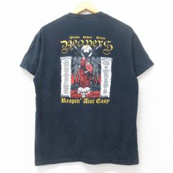【20%OFF】L★古着 半袖 ビンテージ Tシャツ メンズ 00年代 00s Reapers コットン クルーネック 黒 ブラック 25jul08 中古