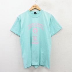 M★古着 スクリーンスターズ 半袖 ビンテージ Tシャツ メンズ 80年代 80s 女の子 クルーネック USA製 水色系 25jul08 中古