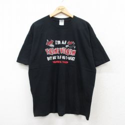 XL★古着 半袖 ビンテージ Tシャツ メンズ 00年代 00s TRINI VIRGIN 大きいサイズ コットン クルーネック 黒 ブラック 25jul08 中古