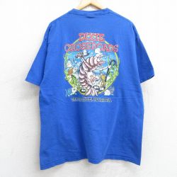 XL★古着 ヘインズ Hanes 半袖 ビンテージ Tシャツ メンズ 00年代 00s ロブスター 魚 コットン クルーネック 青 ブルー 25jul08 中古