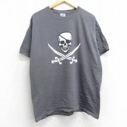 00s 半袖Tシャツ スカル グレー L | 古着