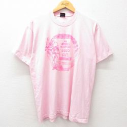 L★古着 スクリーンスターズ 半袖 ビンテージ Tシャツ メンズ 90年代 90s ベースボール クルーネック USA製 薄ピンク 25jul09 中古