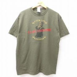 XL★古着 半袖 ビンテージ Tシャツ メンズ 00年代 00s モンティパイソン コットン クルーネック 濃緑 グリーン 25jul10 中古