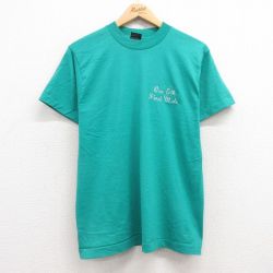 M★古着 フルーツオブザルーム 半袖 ビンテージ Tシャツ メンズ 90年代 90s First mate クルーネック USA製 青緑 25jul10 中古