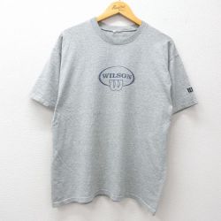 【50%OFF】ウィルソン 00s 半袖Tシャツ ビッグロゴ グレー XL | 古着