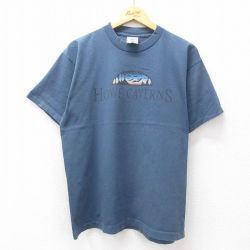 L★古着 半袖 ビンテージ Tシャツ メンズ 90年代 90s HOWE CAVERNS コットン クルーネック USA製 紺 ネイビー 25jul11 中古