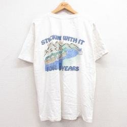 XL★古着 フルーツオブザルーム 半袖 ビンテージ Tシャツ メンズ 90年代 90s カエル コットン クルーネック 白 ホワイト 25jul11 中古