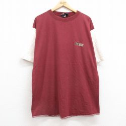 【50%OFF】PRO 90s 半袖Tシャツ ツートンカラー バーガンディ XL | 古着