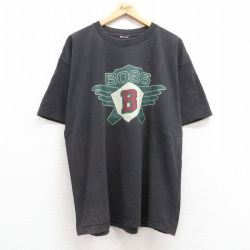 ボス 00s 半袖Tシャツ BOSS ブラック XL | 古着
