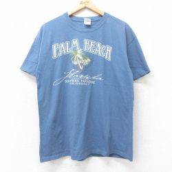【50%OFF】00s 半袖Tシャツ PALM BEACH ヤシの木 ネイビー L | 古着