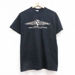 M★古着 半袖 ビンテージ Tシャツ メンズ 00年代 00s FIRST USアーミー コットン クルーネック 黒 ブラック 25jul11 中古