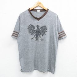 80s 半袖Tシャツ 鳥ハンドペイント グレー L | 古着